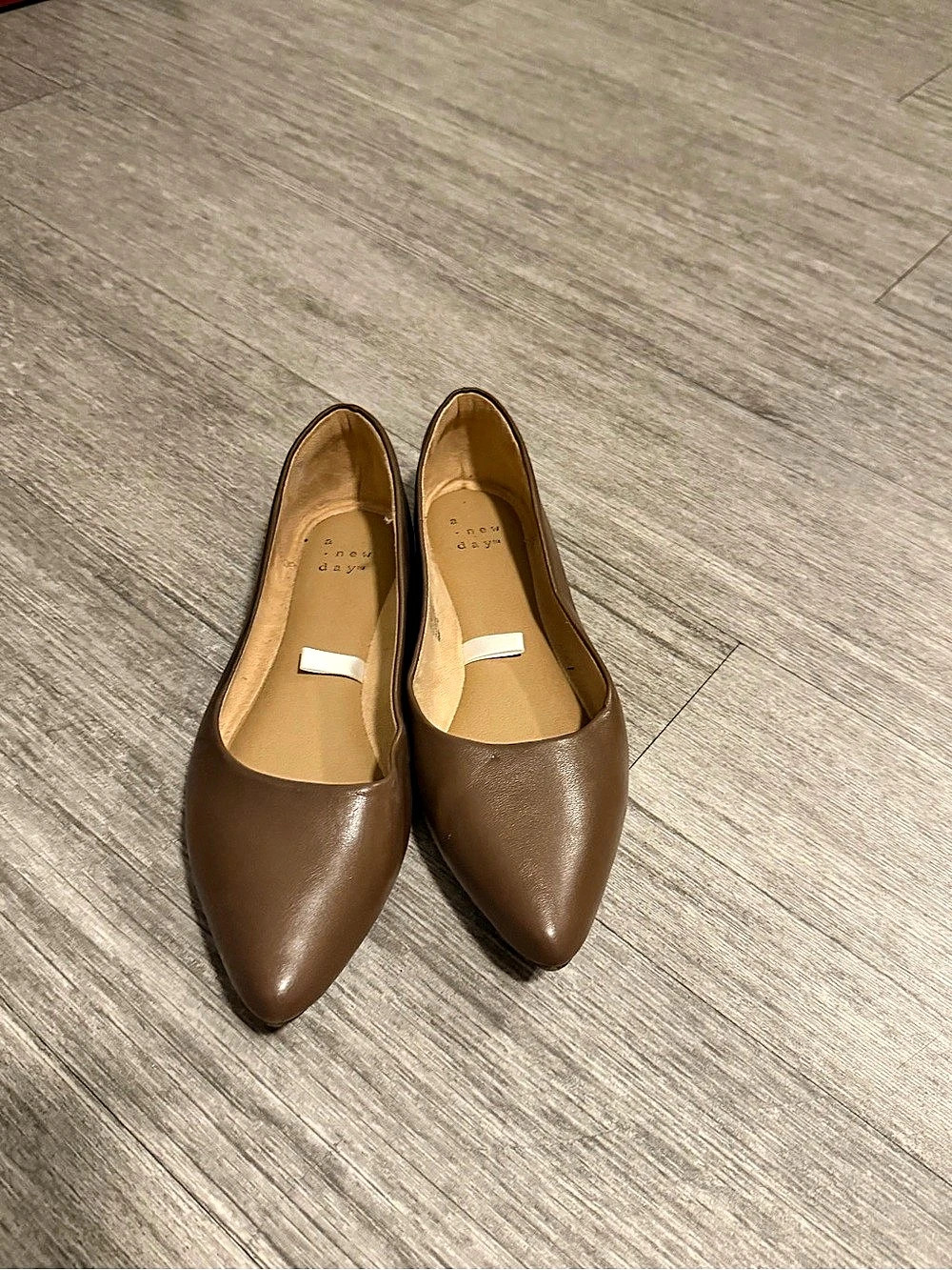A New Day Pointed Toe Brown Flats